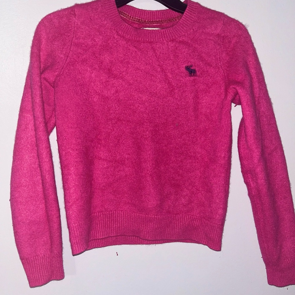 Abercrombie & Fitch Vibrant Pink Crew Neck Sweater